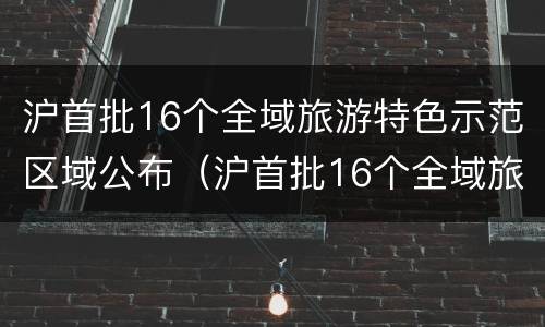 沪首批16个全域旅游特色示范区域公布（沪首批16个全域旅游特色示范区域公布）