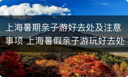 上海暑期亲子游好去处及注意事项 上海暑假亲子游玩好去处