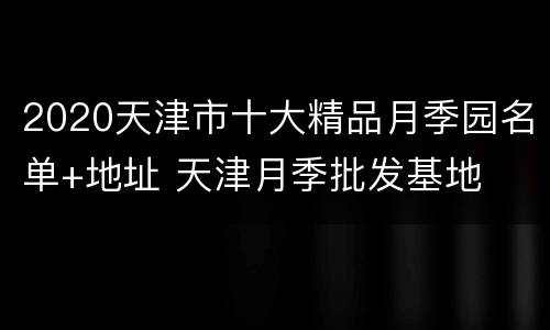 2020天津市十大精品月季园名单+地址 天津月季批发基地