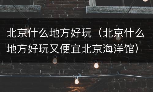 北京什么地方好玩（北京什么地方好玩又便宜北京海洋馆）