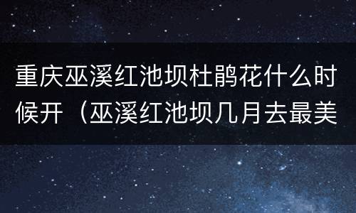 重庆巫溪红池坝杜鹃花什么时候开（巫溪红池坝几月去最美）