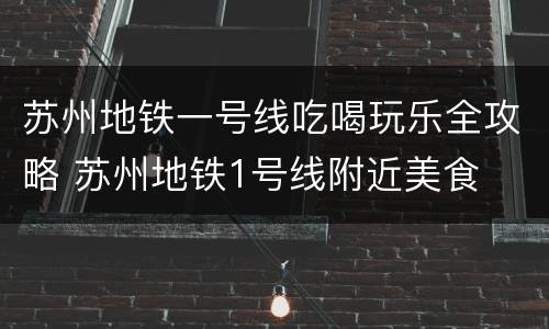 苏州地铁一号线吃喝玩乐全攻略 苏州地铁1号线附近美食