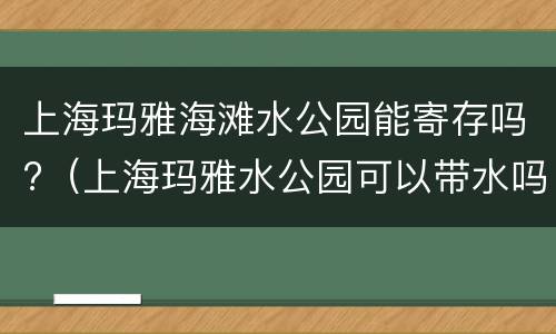 上海玛雅海滩水公园能寄存吗?（上海玛雅水公园可以带水吗）