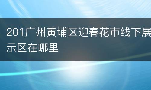 201广州黄埔区迎春花市线下展示区在哪里
