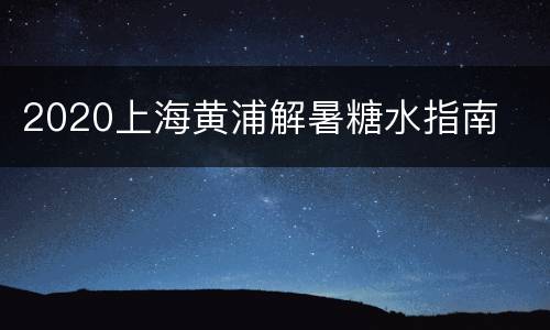 2020上海黄浦解暑糖水指南