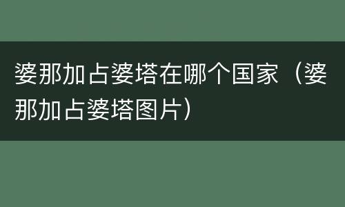 婆那加占婆塔在哪个国家（婆那加占婆塔图片）