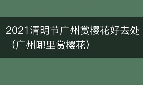 2021清明节广州赏樱花好去处（广州哪里赏樱花）