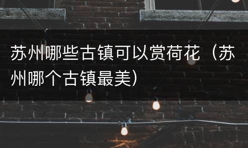 苏州哪些古镇可以赏荷花（苏州哪个古镇最美）