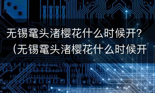 无锡鼋头渚樱花什么时候开？（无锡鼋头渚樱花什么时候开放最好）