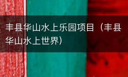 丰县华山水上乐园项目（丰县华山水上世界）