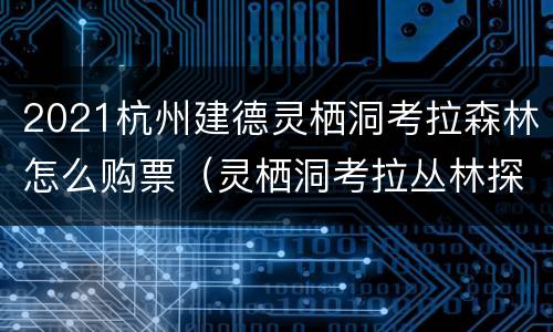 2021杭州建德灵栖洞考拉森林怎么购票（灵栖洞考拉丛林探险有几条线路）
