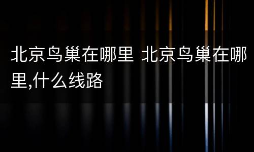 北京鸟巢在哪里 北京鸟巢在哪里,什么线路