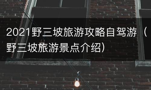 2021野三坡旅游攻略自驾游（野三坡旅游景点介绍）