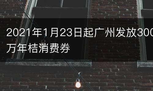 2021年1月23日起广州发放300万年桔消费券