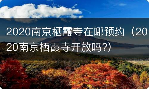2020南京栖霞寺在哪预约（2020南京栖霞寺开放吗?）
