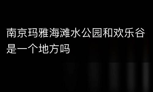 南京玛雅海滩水公园和欢乐谷是一个地方吗