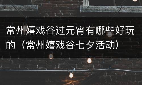 常州嬉戏谷过元宵有哪些好玩的（常州嬉戏谷七夕活动）