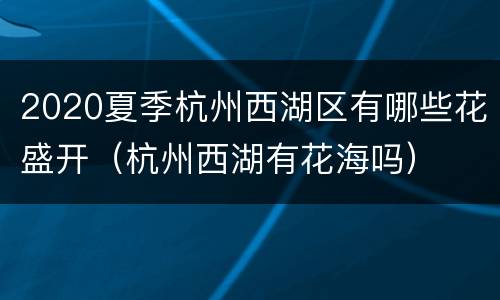 2020夏季杭州西湖区有哪些花盛开（杭州西湖有花海吗）