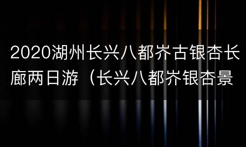 2020湖州长兴八都岕古银杏长廊两日游（长兴八都岕银杏景点）
