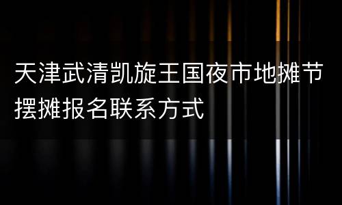 天津武清凯旋王国夜市地摊节摆摊报名联系方式