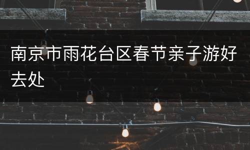 南京市雨花台区春节亲子游好去处