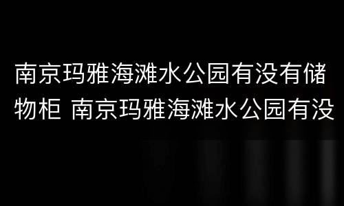 南京玛雅海滩水公园有没有储物柜 南京玛雅海滩水公园有没有储物柜啊