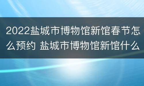 2022盐城市博物馆新馆春节怎么预约 盐城市博物馆新馆什么时候开