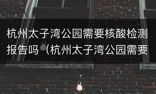 杭州太子湾公园需要核酸检测报告吗（杭州太子湾公园需要核酸检测报告吗今天）