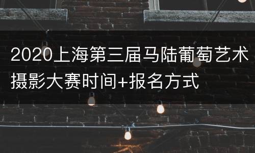 2020上海第三届马陆葡萄艺术摄影大赛时间+报名方式