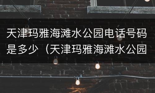 天津玛雅海滩水公园电话号码是多少（天津玛雅海滩水公园咨询电话）
