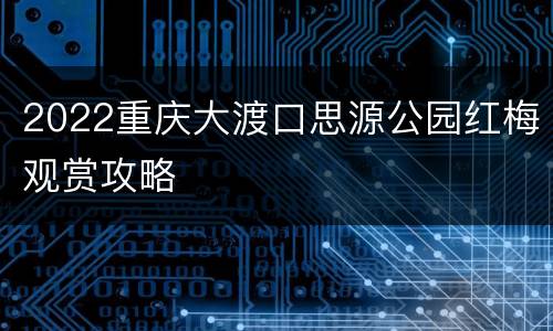 2022重庆大渡口思源公园红梅观赏攻略