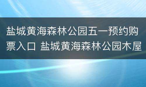 盐城黄海森林公园五一预约购票入口 盐城黄海森林公园木屋怎么预定