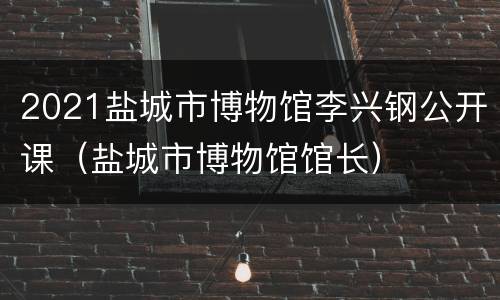 2021盐城市博物馆李兴钢公开课（盐城市博物馆馆长）