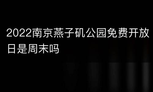2022南京燕子矶公园免费开放日是周末吗