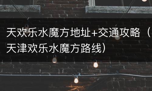 天欢乐水魔方地址+交通攻略（天津欢乐水魔方路线）