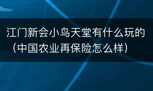 江门新会小鸟天堂有什么玩的（中国农业再保险怎么样）