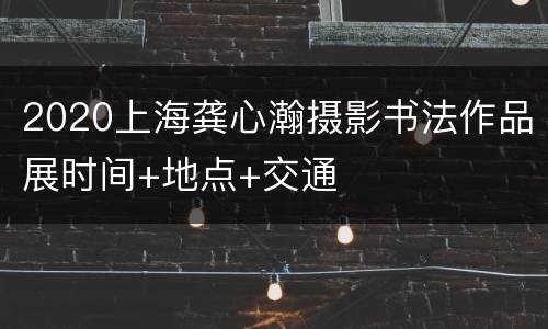 2020上海龚心瀚摄影书法作品展时间+地点+交通