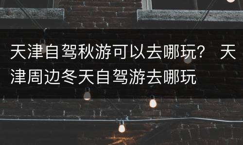 天津自驾秋游可以去哪玩？ 天津周边冬天自驾游去哪玩