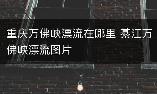 重庆万佛峡漂流在哪里 綦江万佛峡漂流图片