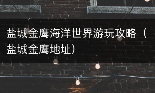盐城金鹰海洋世界游玩攻略（盐城金鹰地址）