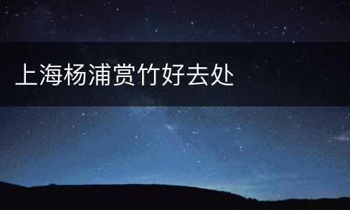 上海杨浦赏竹好去处