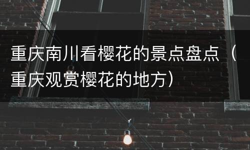 重庆南川看樱花的景点盘点（重庆观赏樱花的地方）