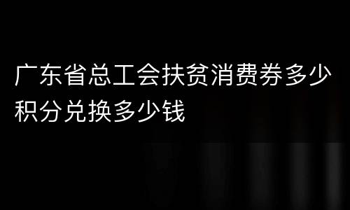 广东省总工会扶贫消费券多少积分兑换多少钱