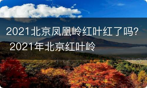 2021北京凤凰岭红叶红了吗？ 2021年北京红叶岭