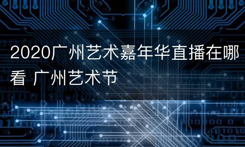 2020广州艺术嘉年华直播在哪看 广州艺术节