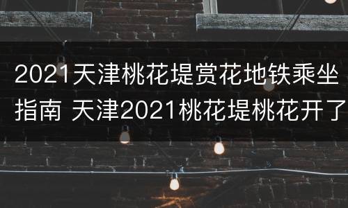 2021天津桃花堤赏花地铁乘坐指南 天津2021桃花堤桃花开了么