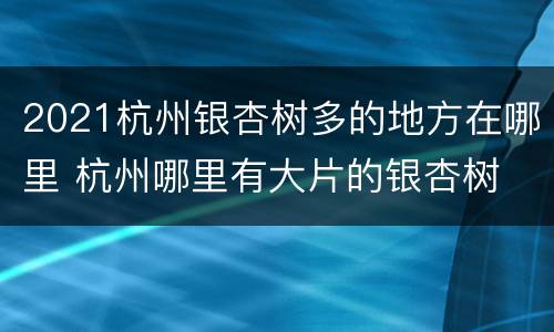 2021杭州银杏树多的地方在哪里 杭州哪里有大片的银杏树
