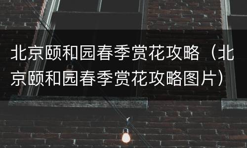 北京颐和园春季赏花攻略（北京颐和园春季赏花攻略图片）