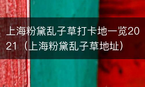 上海粉黛乱子草打卡地一览2021（上海粉黛乱子草地址）