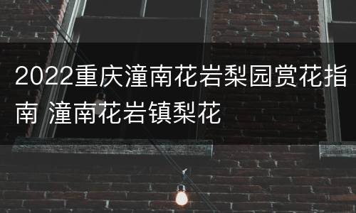 2022重庆潼南花岩梨园赏花指南 潼南花岩镇梨花